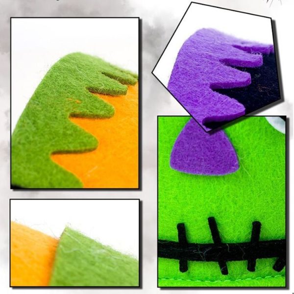 2 PCS Halloween Cloth Felt Square Cartoon Gift Storage Bag Shopping Basket (Grey) - Image 3
