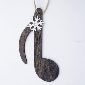 2 PCS Creative Christmas Wood Painted Snowflake Musical Notes Pendant Ornament, Specification: Black Note