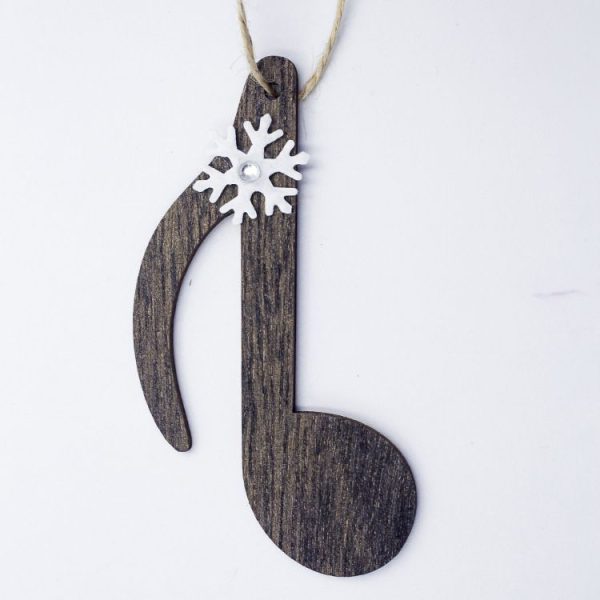 2 PCS Creative Christmas Wood Painted Snowflake Musical Notes Pendant Ornament, Specification: Black Note - Image 2