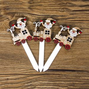 2 Packs Creative Christmas Wooden Cake Insert Baking Decoration, Specification: Old Man
