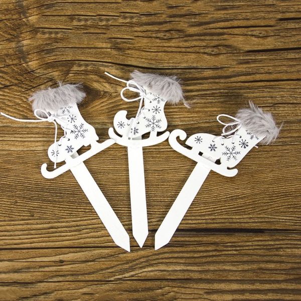 2 Packs Creative Christmas Wooden Cake Insert Baking Decoration, Specification: Sleigh - Image 2