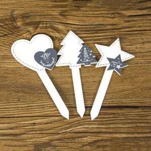 2 Packs Creative Christmas Wooden Cake Insert Baking Decoration, Specification: Christmas Combination