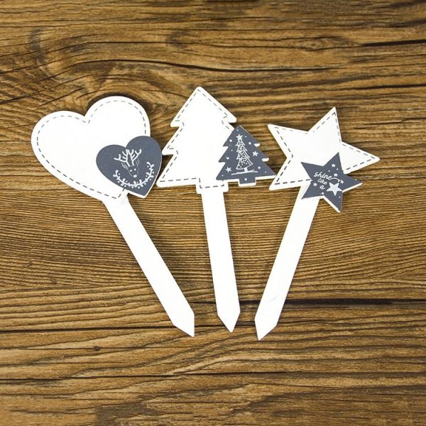 2 Packs Creative Christmas Wooden Cake Insert Baking Decoration, Specification: Christmas Combination