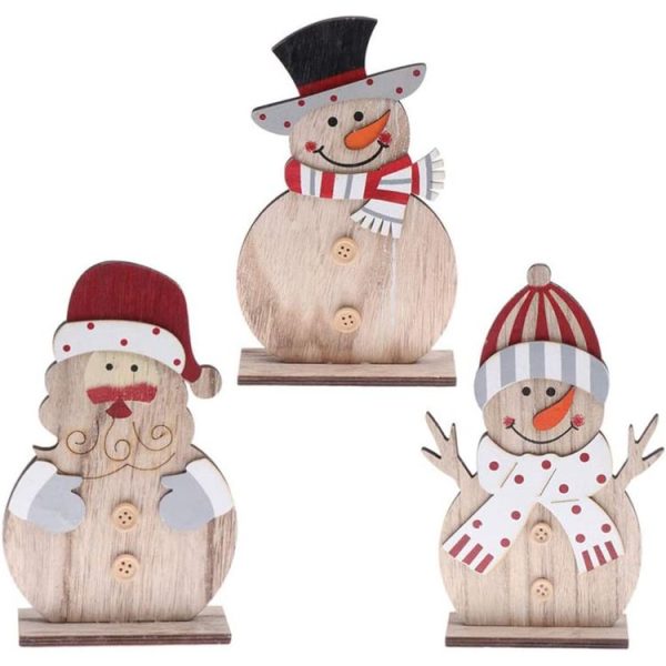 CP0806 2 PCS Creative Christmas Wooden Decorations Ornaments (Christmas Snowman B) - Image 2