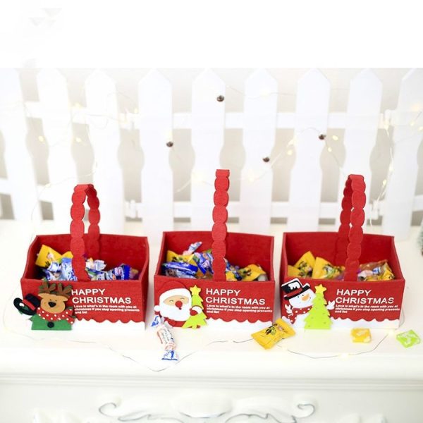 2 PCS Christmas Creative Velvet Fabric Candy Storage Box Carrying Case (Santa) - Image 3