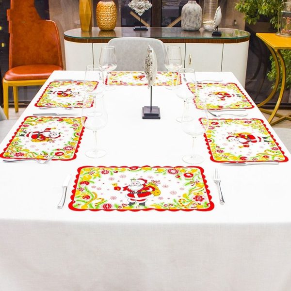 2 PCS Creative Printed Christmas Table Mat Decoration (B) - Image 4