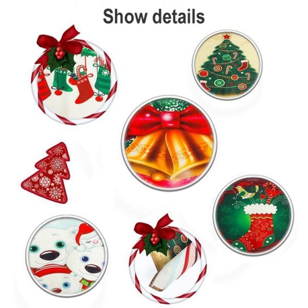 2 PCS Christmas Creative Printed Linen Placemat Knife and Fork Pad Decoration (ChristmasTree ) - Image 3