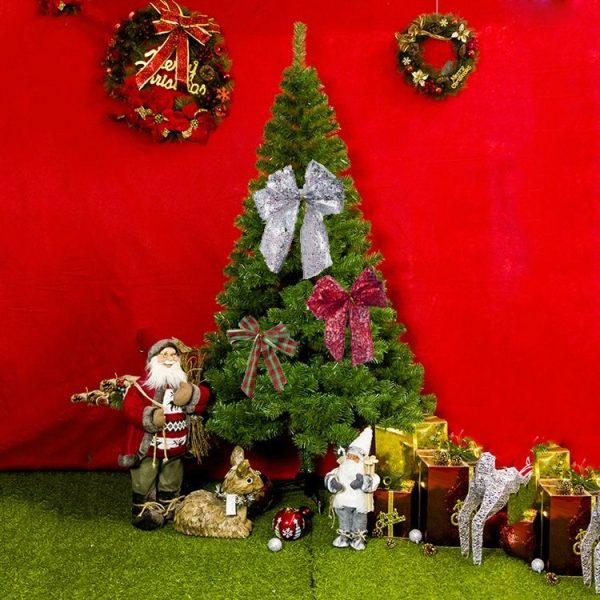 2 Rolls Christmas Sequins Ribbon Bow Ornament (Red and Green Grid) - Image 5