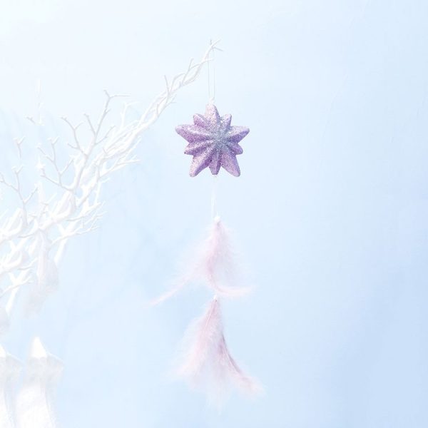 2 PCS Girl Powder Feather Bubble Pendant Creative Christmas Tree Decoration (Star) - Image 2