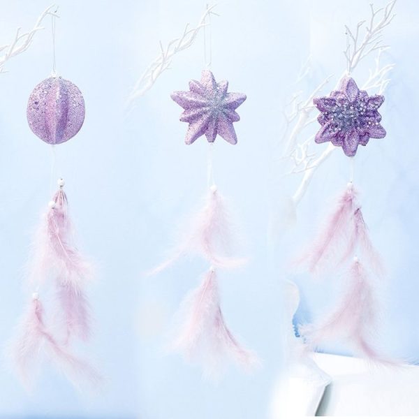 2 PCS Girl Powder Feather Bubble Pendant Creative Christmas Tree Decoration (Star) - Image 3
