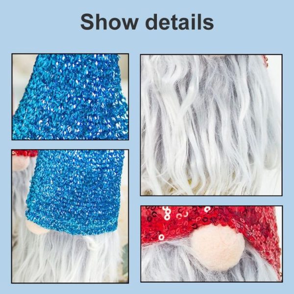 2 PCS Christmas Cloth Sequins Faceless Santa Champagne Red Wine Bottle Set Accessories Scene Decoration (Green) - Image 4