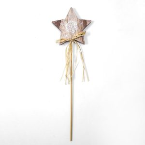 2 Packs Christmas Creative Wooden Cuttings Accessories Scene Decoration (Five-pointed Star)