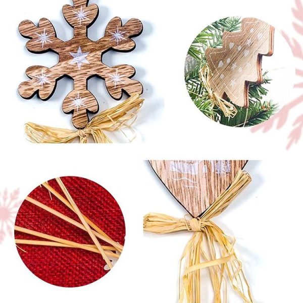 2 Packs Christmas Creative Wooden Cuttings Accessories Scene Decoration (Five-pointed Star) - Image 4