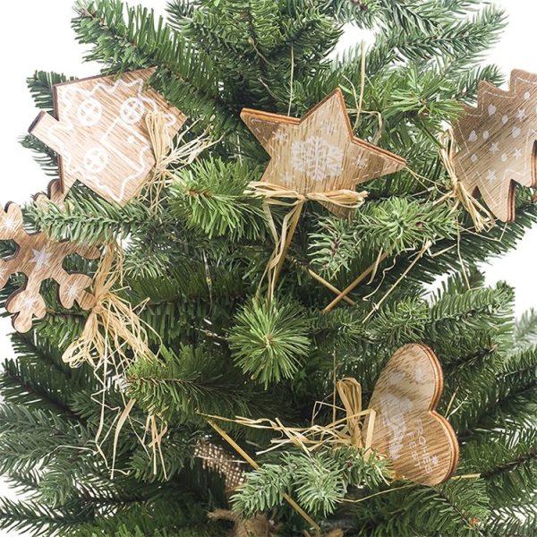 2 Packs Christmas Creative Wooden Cuttings Accessories Scene Decoration (Five-pointed Star) - Image 6