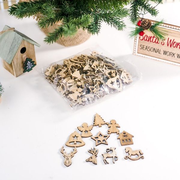 2 Packs Creative Christmas Wood DIY Accessories Ornaments