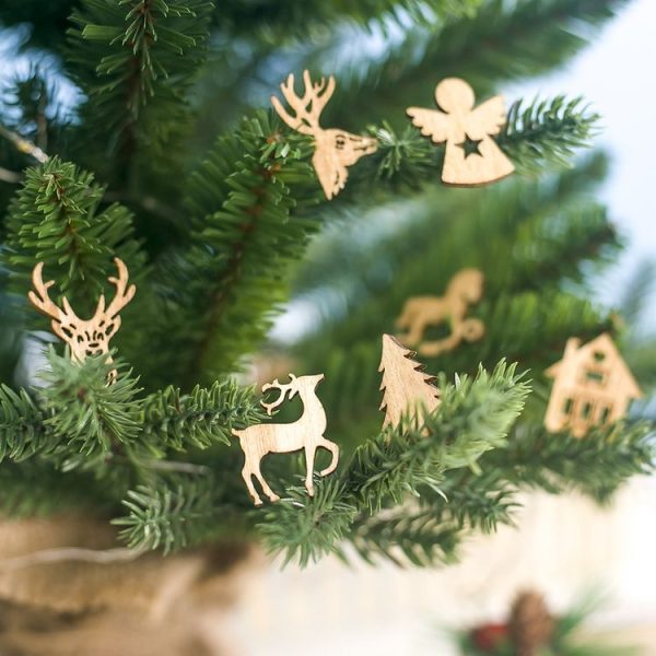 2 Packs Creative Christmas Wood DIY Accessories Ornaments - Image 3