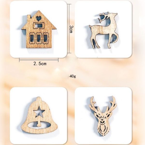 2 Packs Creative Christmas Wood DIY Accessories Ornaments - Image 4