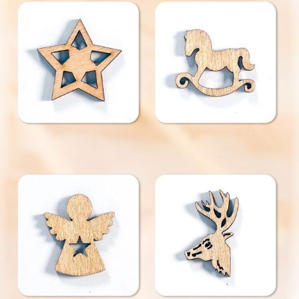2 Packs Creative Christmas Wood DIY Accessories Ornaments - Image 5