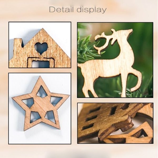 2 Packs Creative Christmas Wood DIY Accessories Ornaments - Image 7
