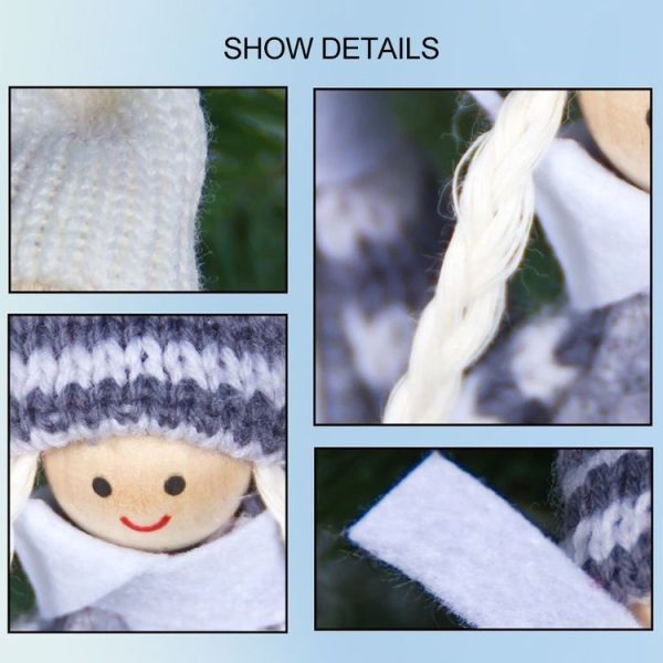 2 PCS Christmas Fabric Wool Felt Doll Cuttings Ornament Vase Decoration, Specification: Girl (Red) - Image 3