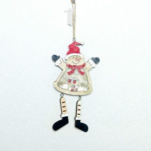 2 PCS Christmas Creative Luminous Painted Wooden Pendant Accessories Scene Decoration (Snowman)