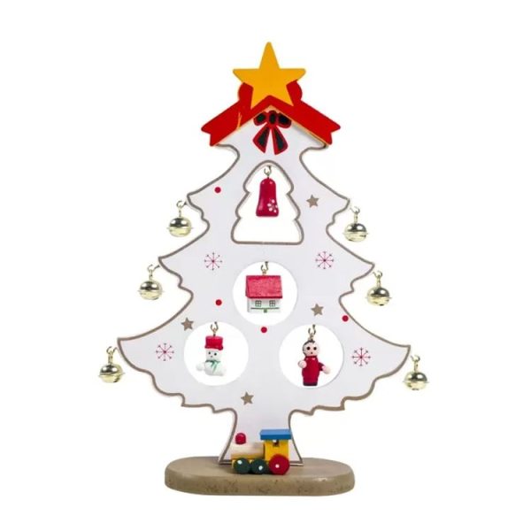 2 PCS Painted Christmas Tree Decorations Creative Christmas Bells Christmas Tree Decorations (White) - Image 2