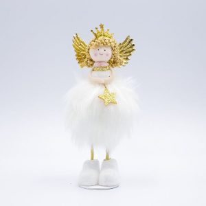 2 PCS Ornaments Fabric Plush Blonde Angel Christmas Doll Decoration Creative Children's Gifts (Star)