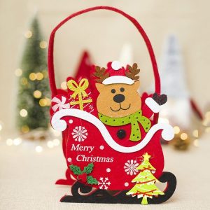 2 PCS Creative Christmas Felt Candy Basket Storage Basket Decoration (Fawn)