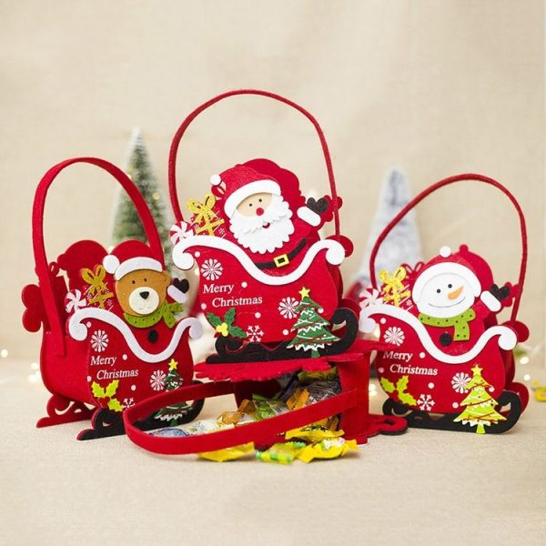 2 PCS Creative Christmas Felt Candy Basket Storage Basket Decoration (Fawn) - Image 3