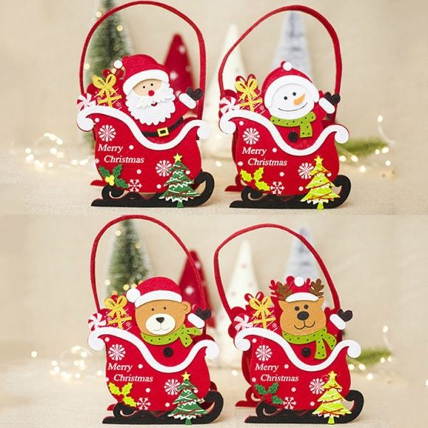 2 PCS Creative Christmas Felt Candy Basket Storage Basket Decoration (Fawn) - Image 4