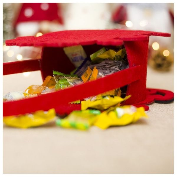 2 PCS Creative Christmas Felt Candy Basket Storage Basket Decoration (Fawn) - Image 5