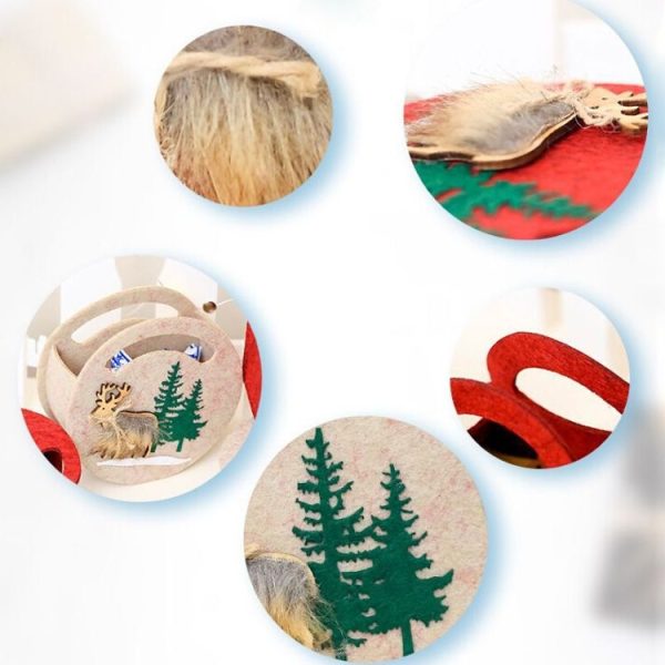 2 PCS Christmas Felt Portable Candy Gift Decorative Bag, Shape: Round (Brown) - Image 4
