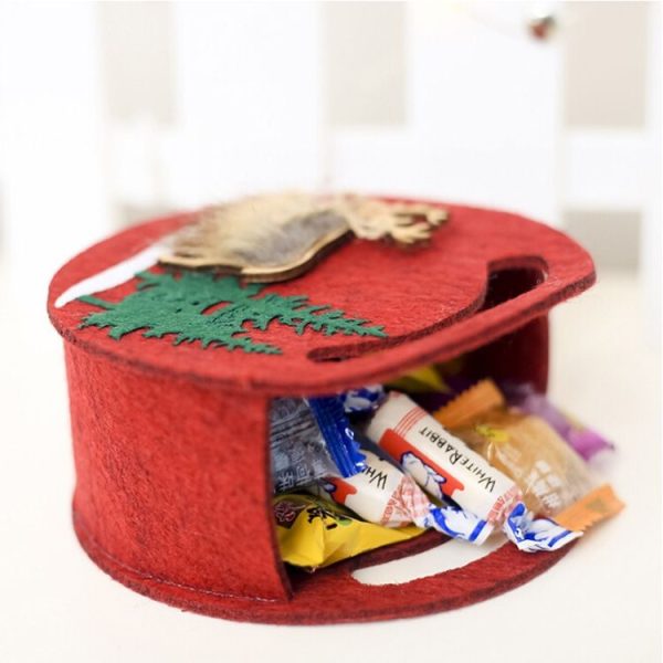 2 PCS Christmas Felt Portable Candy Gift Decorative Bag, Shape: Round (Brown) - Image 7