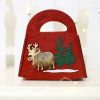 2 PCS Christmas Felt Portable Candy Gift Decorative Bag, Shape: Square (Red)