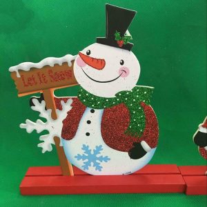 2 PCS Christmas Cardboard Loose Powder Color Street Sign Decoration Pendant (Christmas Snowman)