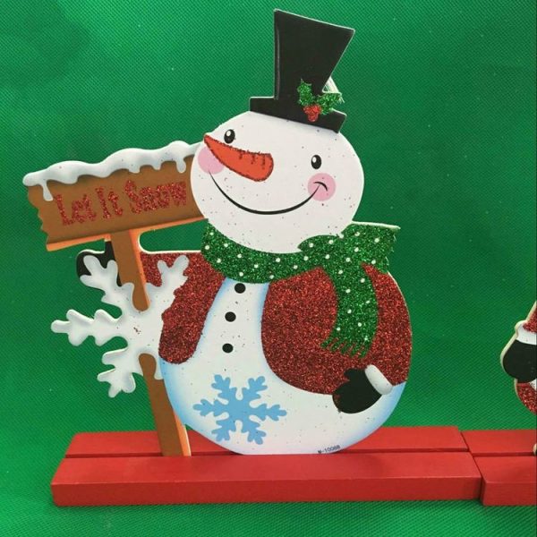 2 PCS Christmas Cardboard Loose Powder Color Street Sign Decoration Pendant (Christmas Snowman)