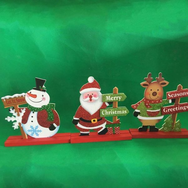 2 PCS Christmas Cardboard Loose Powder Color Street Sign Decoration Pendant (Christmas Snowman) - Image 3