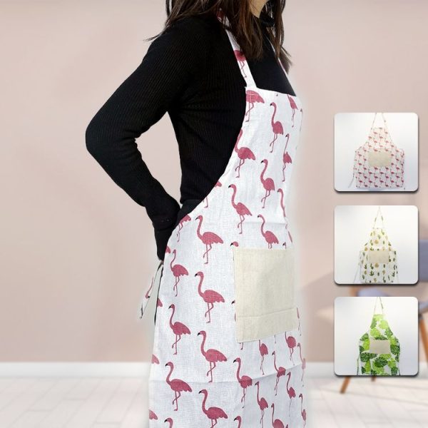 2 PCS Easter Ornaments Apron Cotton Print Cartoon Kitchen Coverall Home Decoration (Cactus) - Image 3