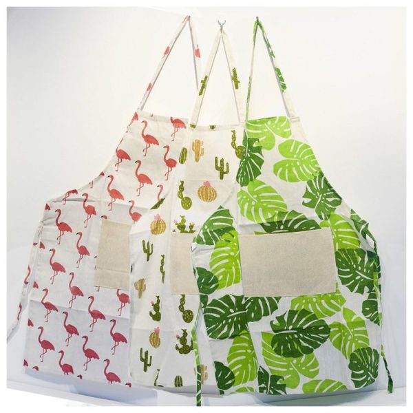 2 PCS Easter Ornaments Apron Cotton Print Cartoon Kitchen Coverall Home Decoration (Cactus) - Image 5