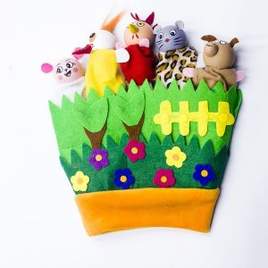 SD067 2 PCS Christmas Decorations Christmas Creative Cloth Animal Gloves Adult Thumb Toys (Green)