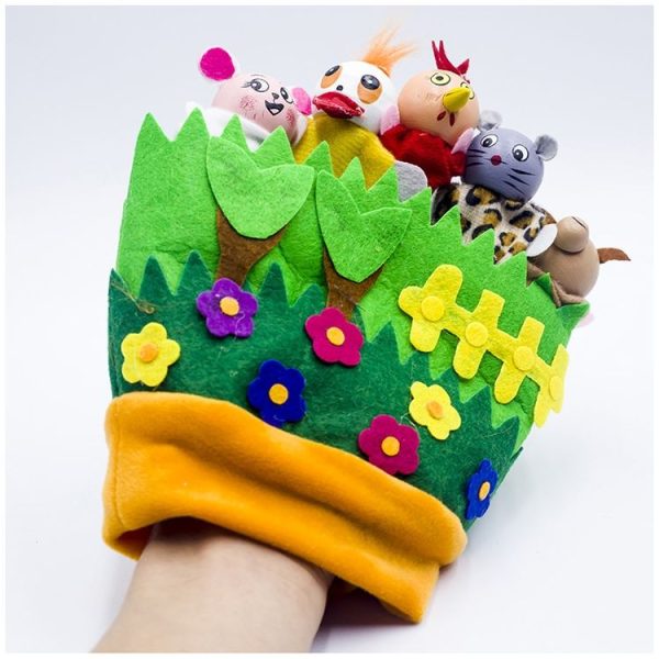 SD067 2 PCS Christmas Decorations Christmas Creative Cloth Animal Gloves Adult Thumb Toys (Green) - Image 3