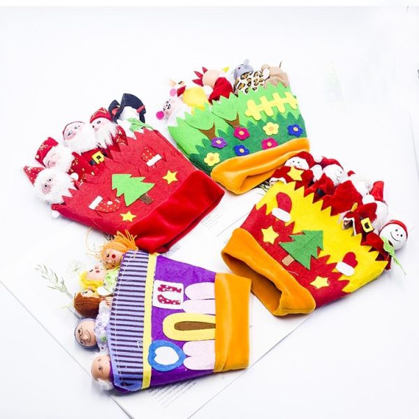 SD067 2 PCS Christmas Decorations Christmas Creative Cloth Animal Gloves Adult Thumb Toys (Green) - Image 5