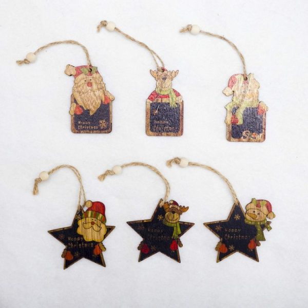 2 PCS Creative Christmas Tree Pendants Mini Painted Small Wooden Small Pendants (Deer) - Image 3