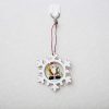 2 PCS Christmas Painted Carved Wooden Snowflake Decoration Pendant (Santa)