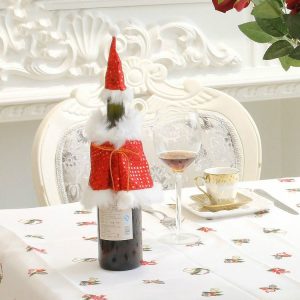2 PCS Christmas Red Wine Bottle Set Creative Ornament (Girl)