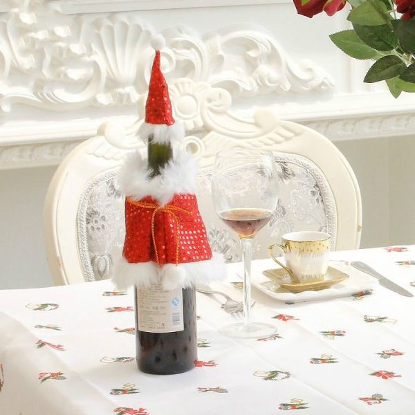 2 PCS Christmas Red Wine Bottle Set Creative Ornament (Girl) - Image 2