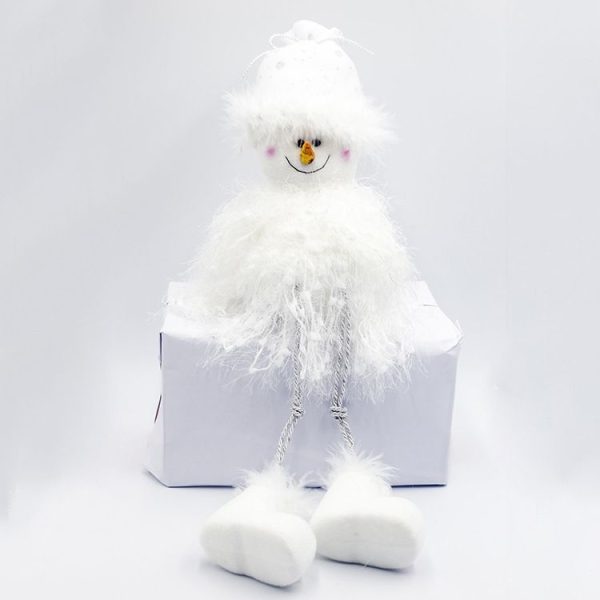 2 PCS Christmas Home Decorations Plush Cute Dolls Christmas Tree Desktop Decorations (Snowman)