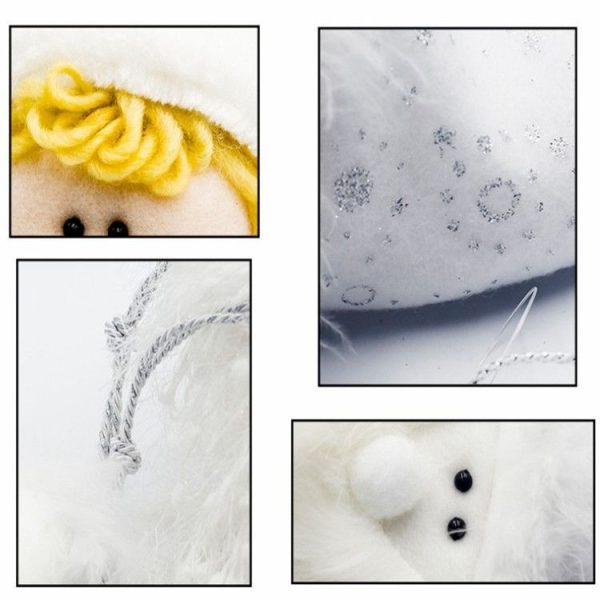 2 PCS Christmas Home Decorations Plush Cute Dolls Christmas Tree Desktop Decorations (Snowman) - Image 5