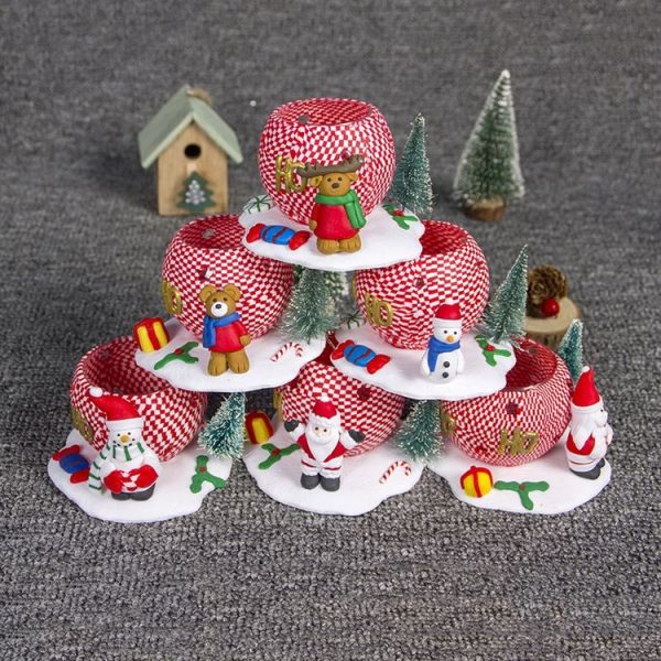 2 PCS Christmas Three-dimensional Soft Ceramic Doll Candlestick Jewelry (Deer) - Image 3