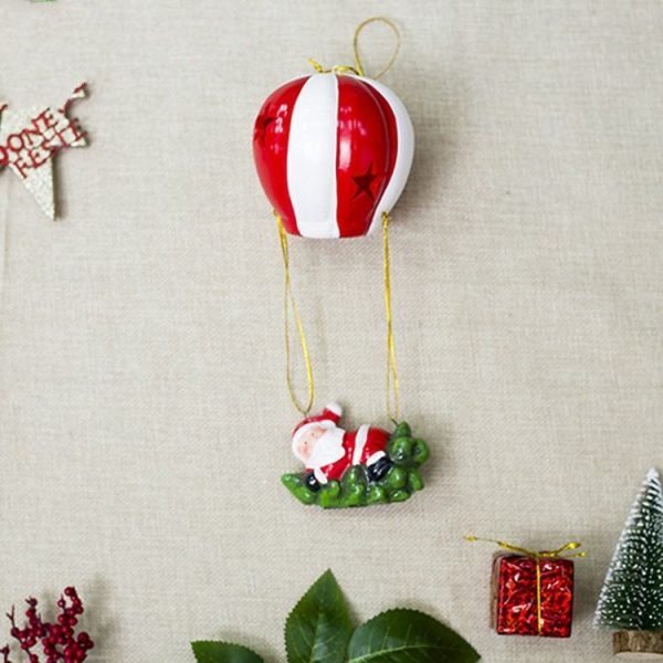2 PCS Christmas Creative Ceramic Hot Air Balloon Lights Hanging Ornaments - Image 4